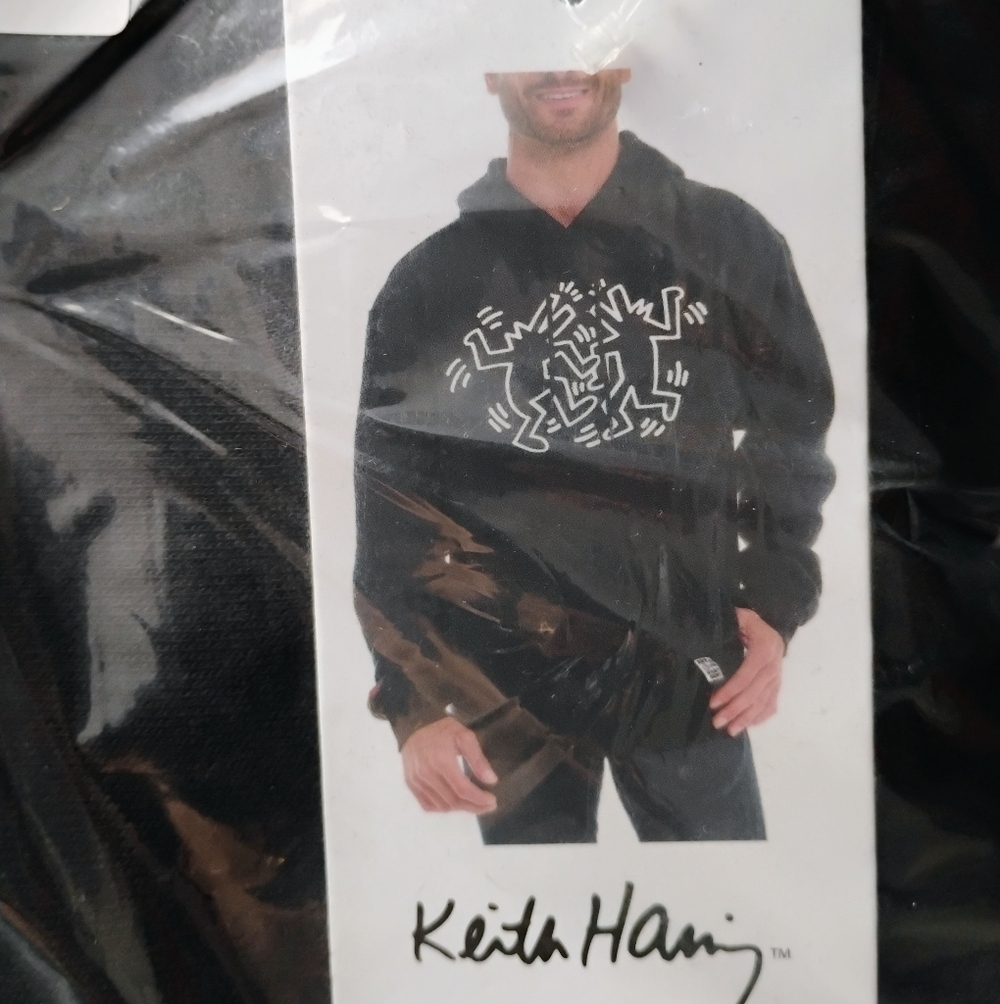 Keith Haring Men’s Graphic Pullover Hoodie Fleece Kangaroo Pocket NWT L